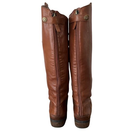 Sam Edelman Penny Back Zip Wide Calf Block Heel Riding Boots Brown Size 7 - Picture 8 of 11